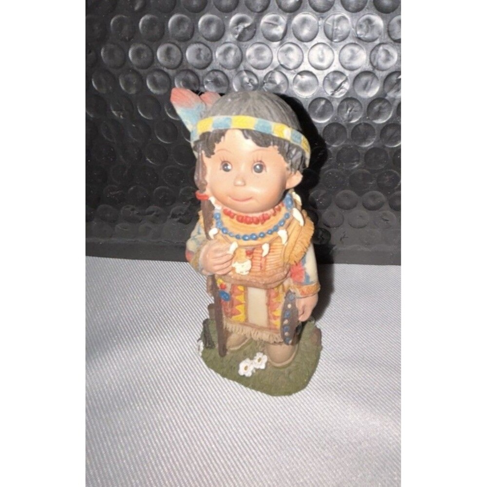 Rare Find Ceramic Indian Boy With Staff EXCELLENT CONDITION.